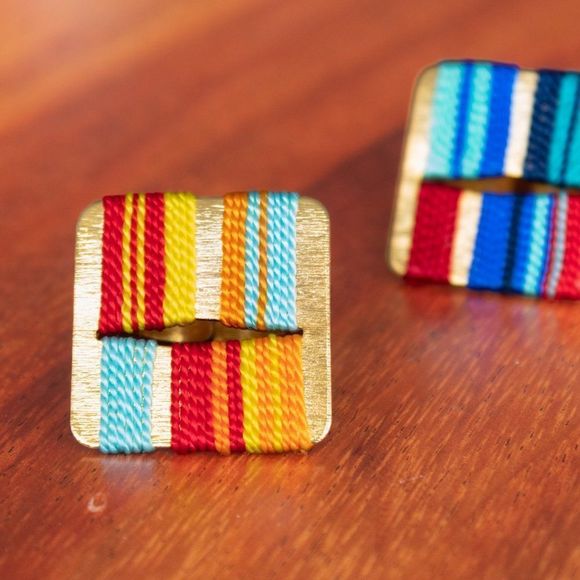 Handmade open ring adjustable gold plated multicolored new - Picture 3 of 8